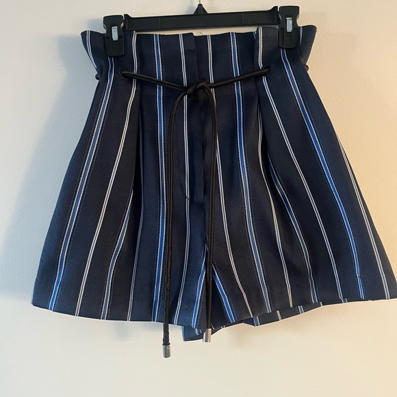 3.1 Phillip Lim Navy Striped High Waist Shorts